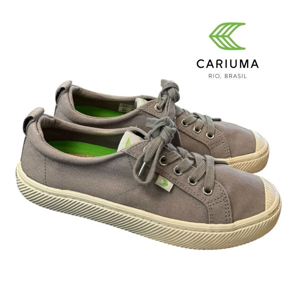 Cariuma OCA LOW Grey Canvas Lace-up Women’s Sneakers 8.5